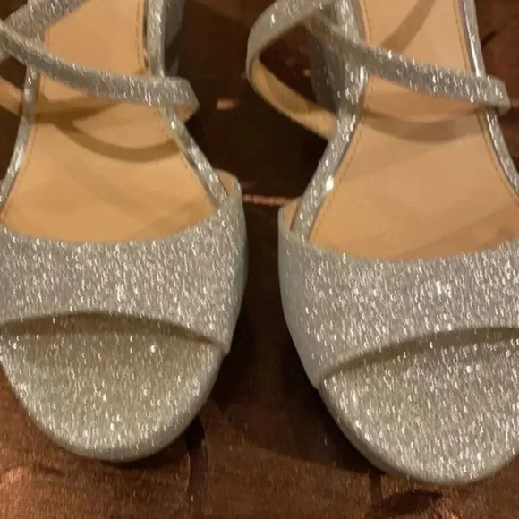 Badgley Mischka Silver Wedges - Picture 10 of 10